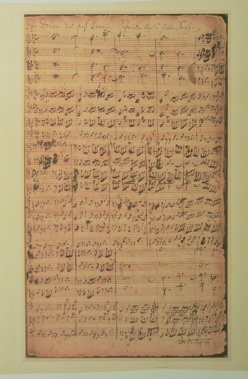 Autograph manuscript, Cantata BWV 180 'Schmucke dich o liebe Seele' by J.S. Bach 